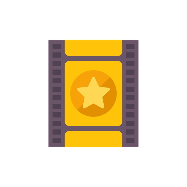 Icono de editor de película estrella vector plano Montaje película Noticias gráfico aislado