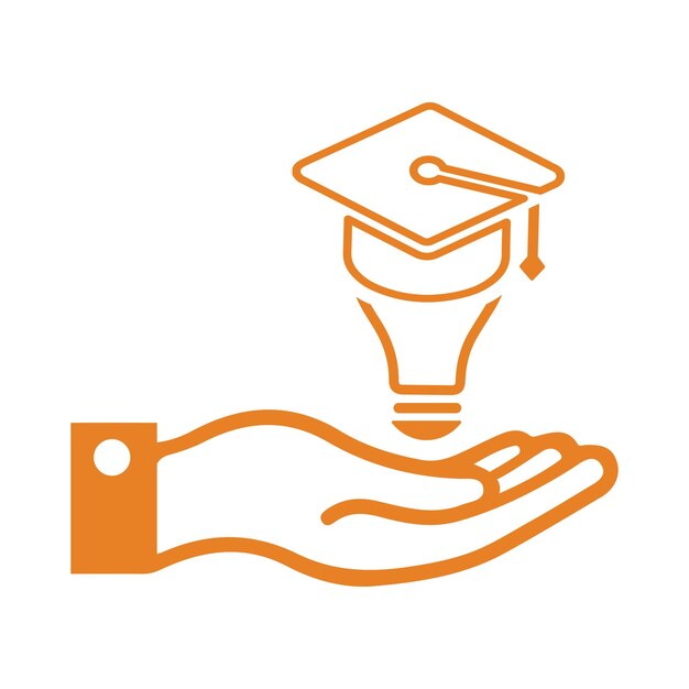 El icono de la educación de la creatividad de la idea Vector de color naranja EPS
