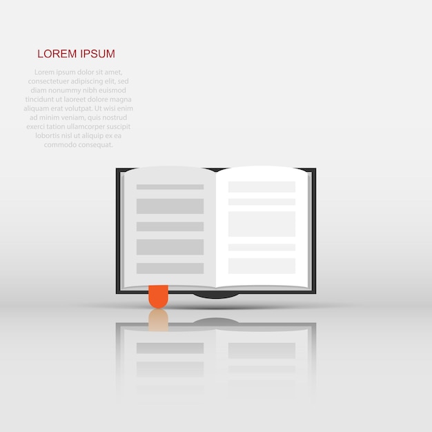 Icono de educación de libros en estilo plano Ilustración de vector de revista de literatura sobre fondo blanco aislado Concepto de negocio de papel de libro