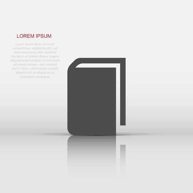 Icono de educación de libros en estilo plano Ilustración de vector de revista de literatura sobre fondo blanco aislado Concepto de negocio de papel de libro