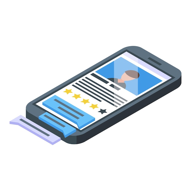 Ícono de educación de teléfono inteligente vector isométrico aprendizaje del sistema escuela en línea