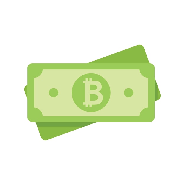 Icono de efectivo criptográfico vector plano Dinero bitcoin Pago de finanzas aislado