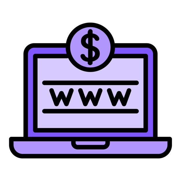 Icono de efectivo en línea esquema vector Pago de dinero Aplicación mundial