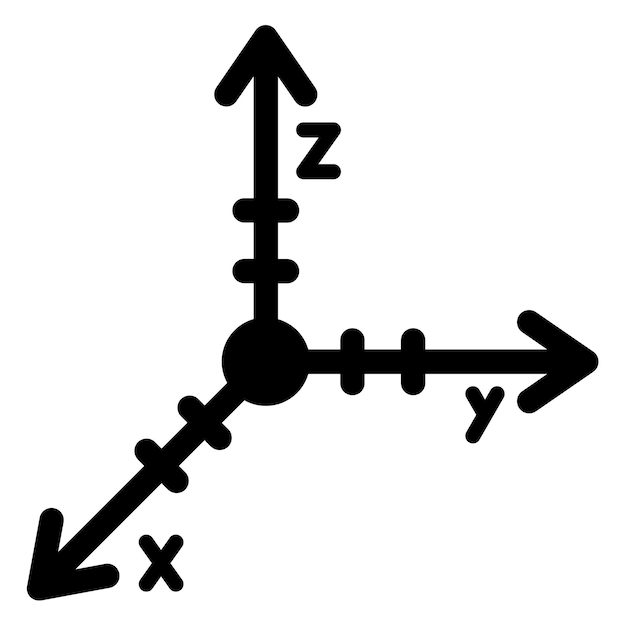 Vector Ícono del eje de coordenadas