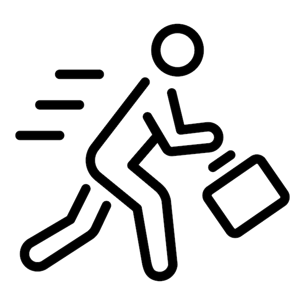 Icono de ejecución de trabajo urgente Contorno Icono de vector de ejecución de trabajo urgente para diseño web aislado sobre fondo blanco