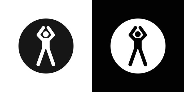 Icono de ejercicio de fitness Conjunto de logotipos vectoriales de línea negra