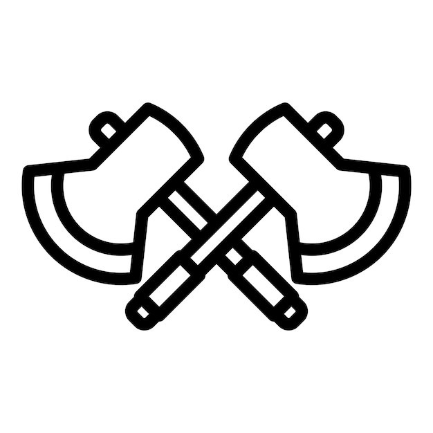 Icono de ejes cruzados de salvador Contorno de icono de vector de ejes cruzados de salvador para diseño web aislado sobre fondo blanco