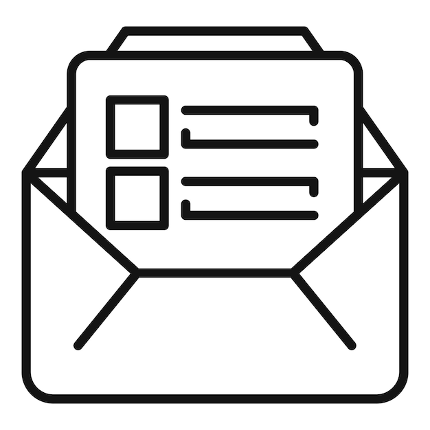 Icono de elección por correo vector de contorno Democracia voto Encuesta electoral