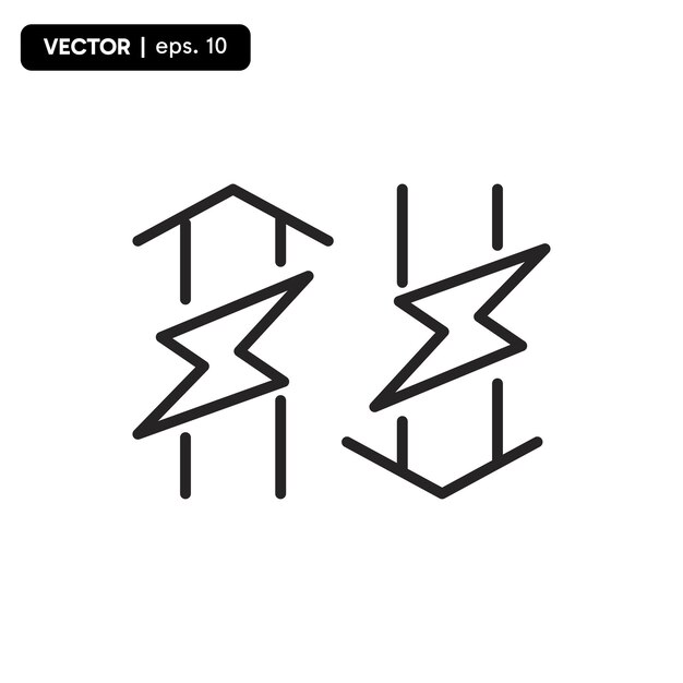 El icono de electricidad arriba y abajo el icono de la factura de electricidad aumentando y disminuyendo el vector eps 10