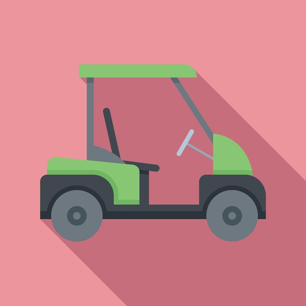 Icono eléctrico de carrito de golf Ilustración plana del icono de vector eléctrico de carrito de golf para diseño web