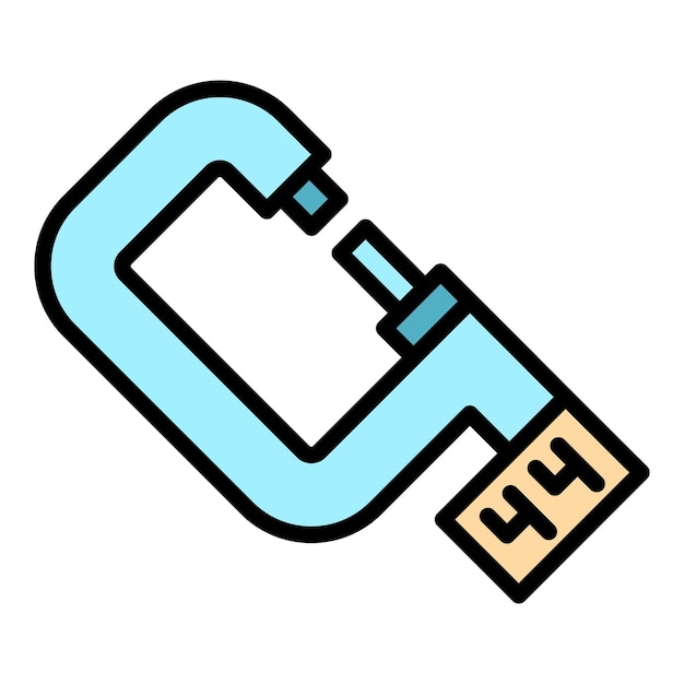 Icono electrónico de micrómetro digital Contorno Icono de vector electrónico de micrómetro digital para diseño web aislado en color plano de fondo blanco