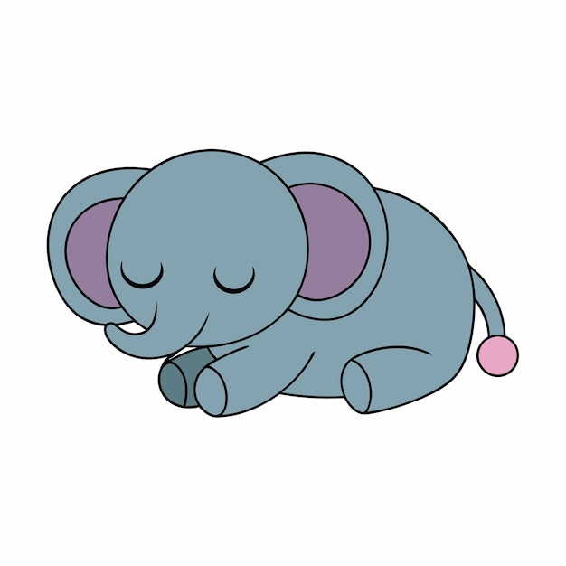 El ícono del elefante del bosque durmiendo