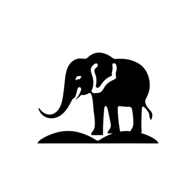 Icono de elefante en fondo blanco Ilustración vectorial simple