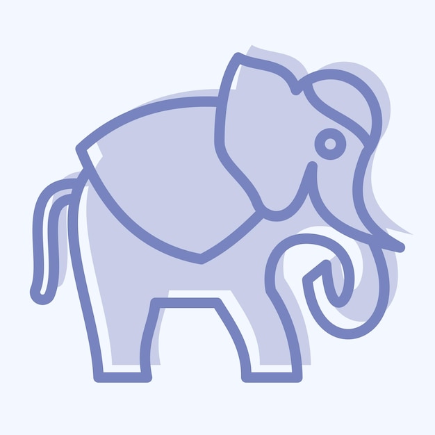 Icono Elefante relacionado con Tailandia símbolo estilo de dos tonos diseño simple editable
