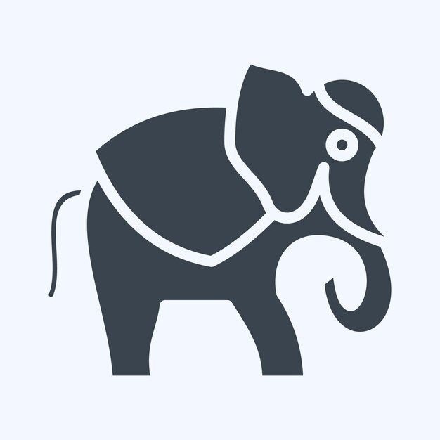Icono Elefante relacionado con Tailandia símbolo estilo glifo diseño simple editable