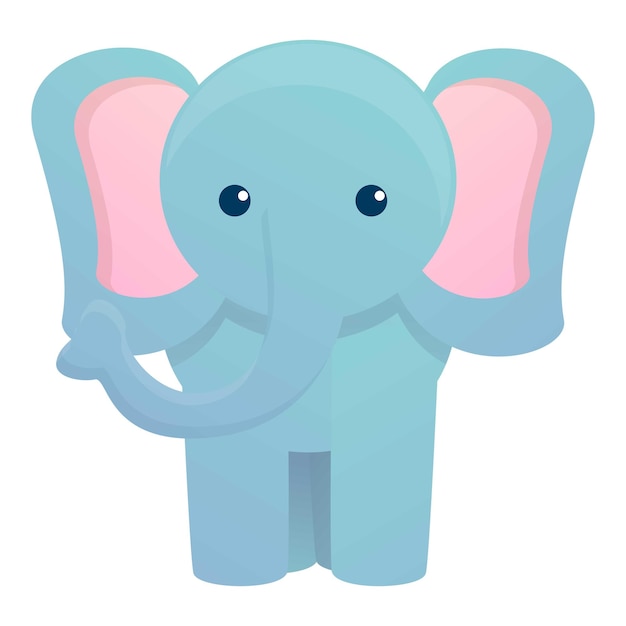 Icono de elefante de vista frontal Icono vectorial de elefante en vista frontal para el diseño web aislado sobre fondo blanco