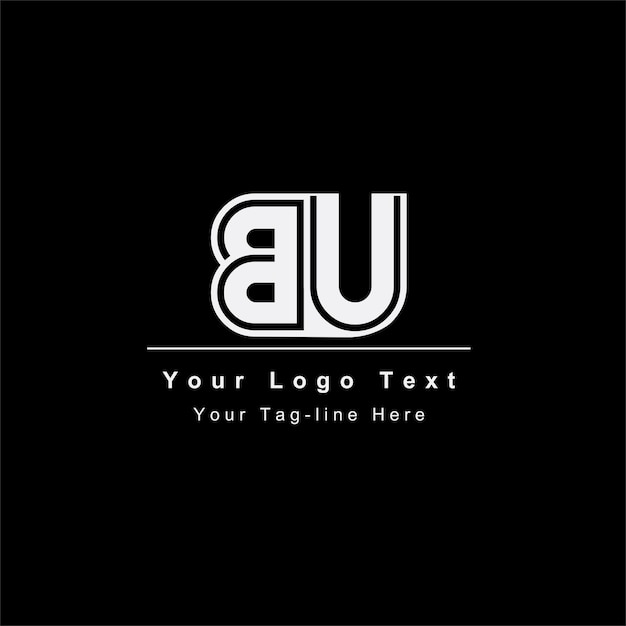 Icono elegante del diseño del logotipo de la letra inicial BU
