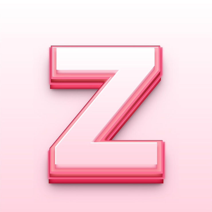 Vector el icono elegante de la letra z en 3d rosa