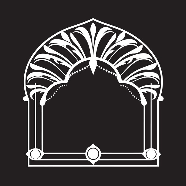 Vector icono elegante de opulencia vintage que ilustra el marco art déco en negro belleza atemporal diseño vectorial del logotipo