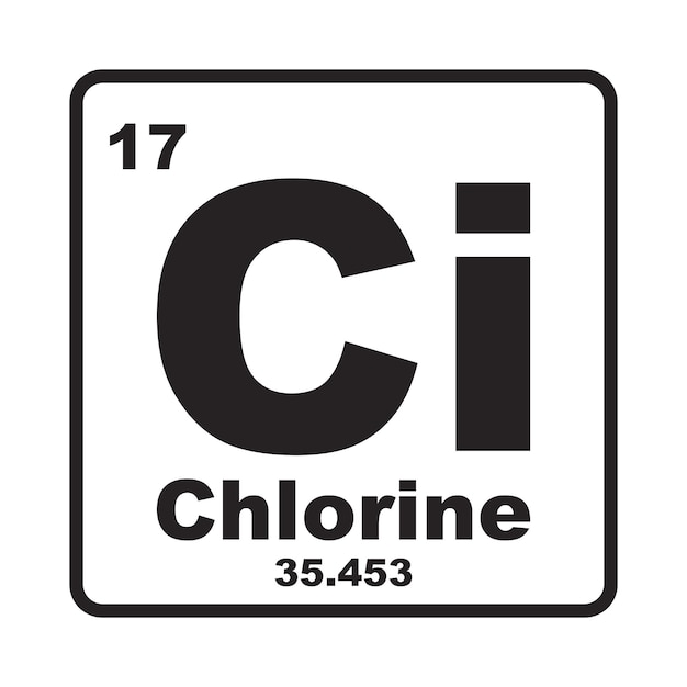 Icono de elemento de cloro