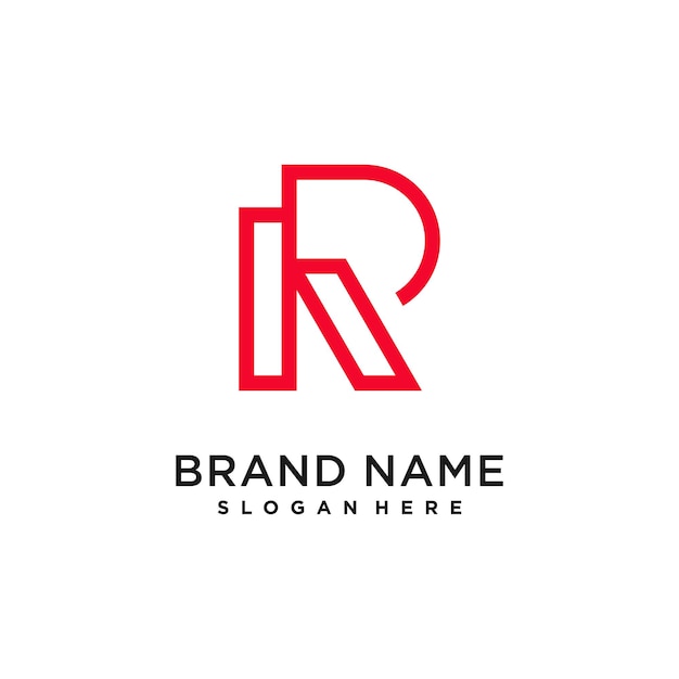 Icono de elemento de diseño de la letra R con concepto moderno creativo