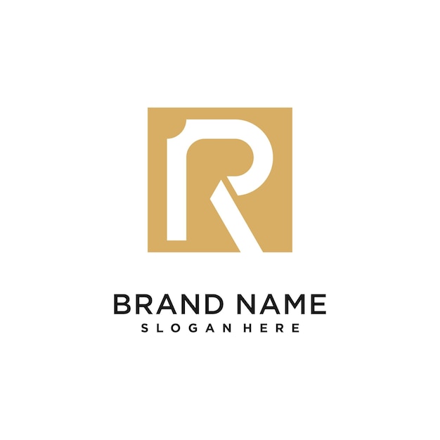 Icono del elemento de diseño de la letra R con un concepto moderno creativo
