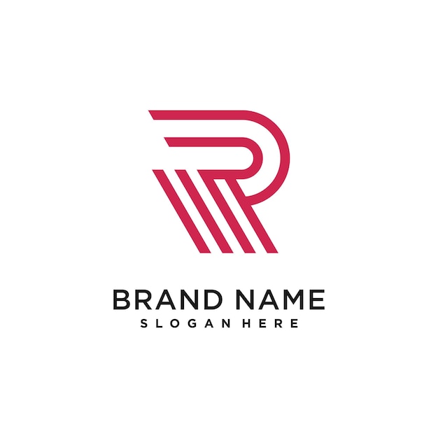 Icono de elemento de diseño de la letra R con concepto moderno creativo