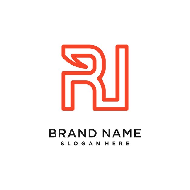 Icono de elemento de diseño de la letra R con concepto moderno creativo