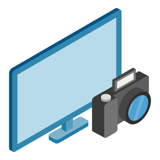 Icono de elemento multimedia Ilustración isométrica del icono de vector de elemento multimedia para web