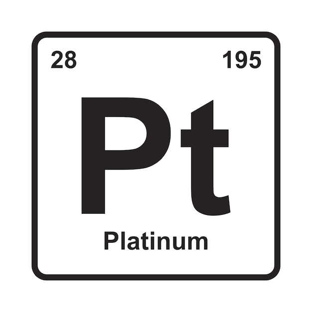 Icono de elemento de platino periódico