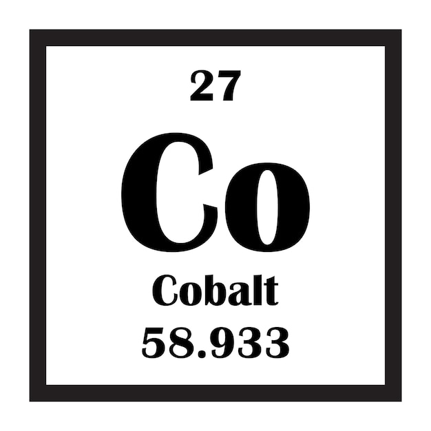 El icono del elemento químico cobalto