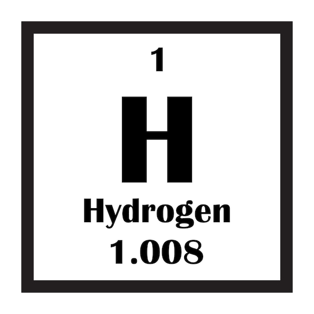 Icono del elemento químico hidrógeno