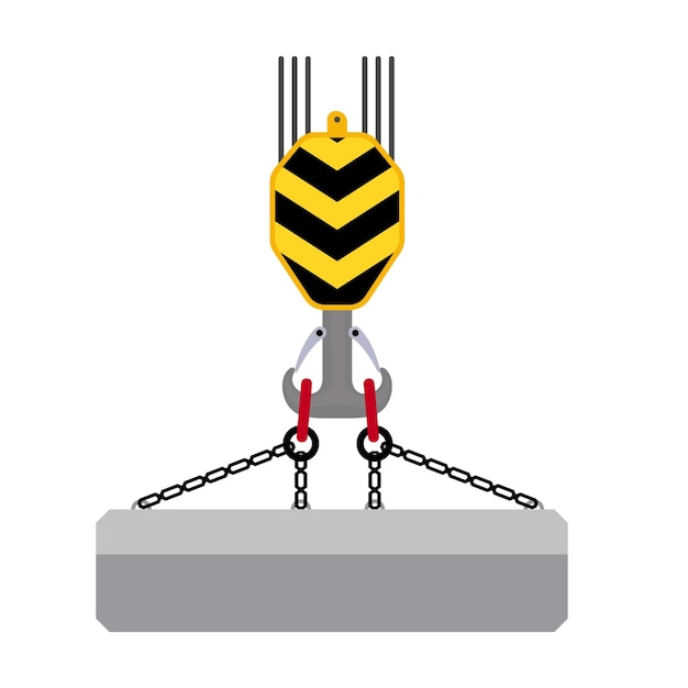 Icono de elevación de gancho doble Ilustración plana del icono de vector de elevación de gancho doble para diseño web