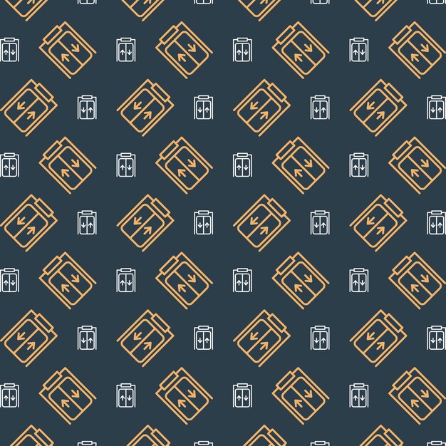 Icono de elevación patrón repetitivo de moda de color naranja ilustración vectorial de fondo