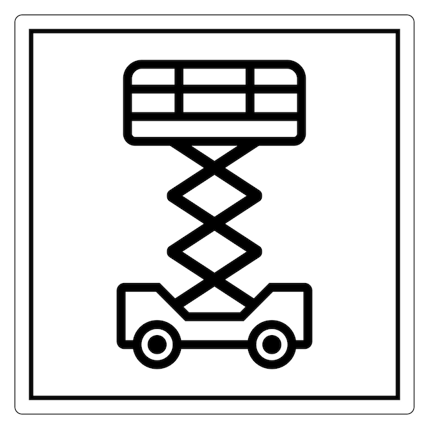 Icono de elevación de tijeras para aplicaciones de construcción y mantenimiento en diseño minimalista