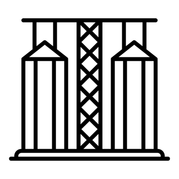 Icono de elevador de grano Icono de vector de elevador de grano de esquema para diseño web aislado sobre fondo blanco