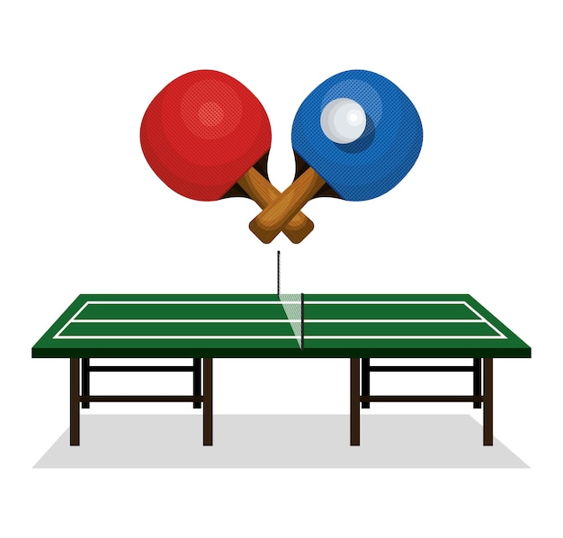 Vector icono del emblema del deporte de ping pong