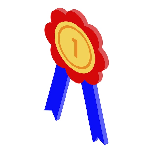 Icono de emblema de reputación de credibilidad Isométrico de icono de vector de emblema de reputación de credibilidad para diseño web aislado sobre fondo blanco