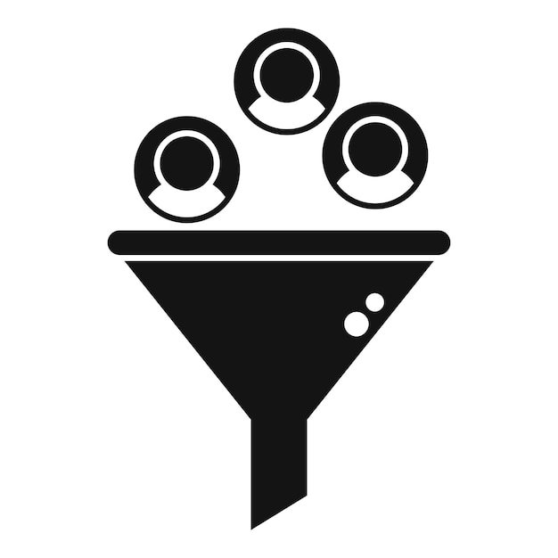 Icono de embudo de audiencia vector simple Cazador de objetivos Cliente digital