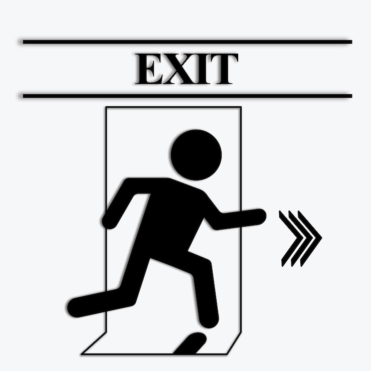 Vector icono de emergencia de señalización de salida