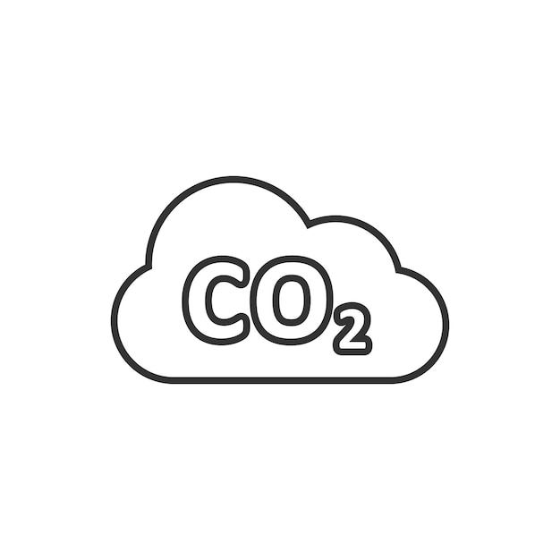 Icono de emisión de CO2 en estilo plano Ilustración de vector de desastre de nube sobre fondo blanco aislado Concepto de negocio de signo de medio ambiente