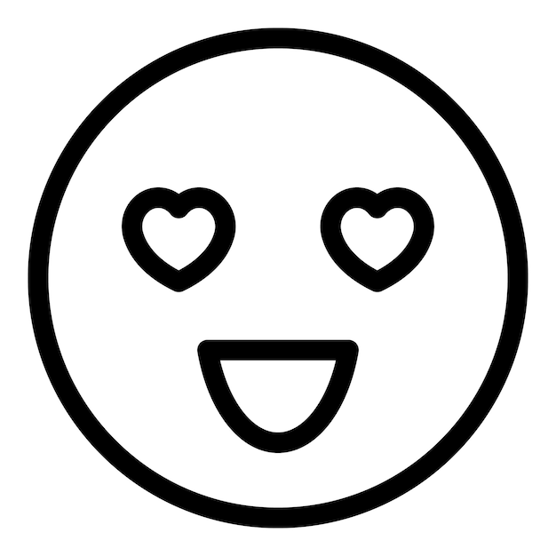 Icono de emoción de amor Contorno Icono de vector de emoción de amor para diseño web aislado sobre fondo blanco