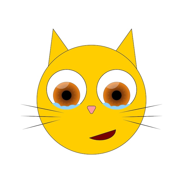 Icono de emoción de gato plantilla de diseño gráfico ilustración vectorial