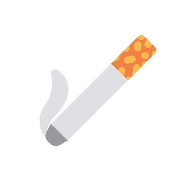 Icono de emoji aislado de vector de cigarrillo Emoticono de cigarrillo