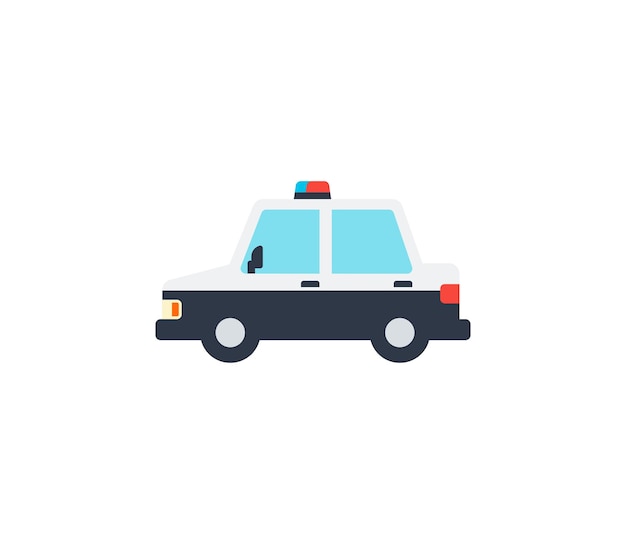 Icono de emoji aislado de vector de coche de policía Emoticono de policía