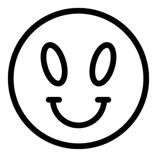 Icono de emoji alienígena Contorno icono de vector emoji alienígena para diseño web aislado sobre fondo blanco