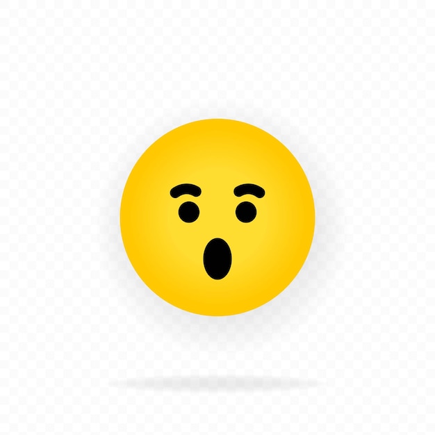 icono de emoji amarillo. cara de sorpresa con emoticon. charla, comenta, reacción emotes.