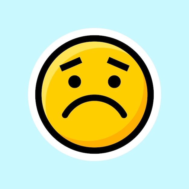 Icono de emoji amarillo con ilustración de vector de contorno negro