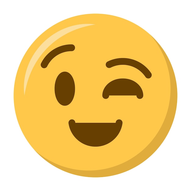 El icono del emoji de la cara que hace un guiño