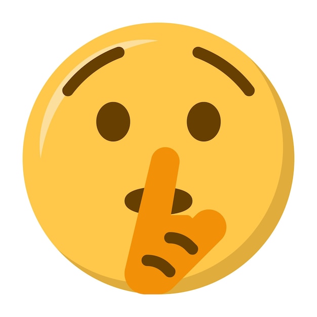 El icono del emoji de la cara en silencio